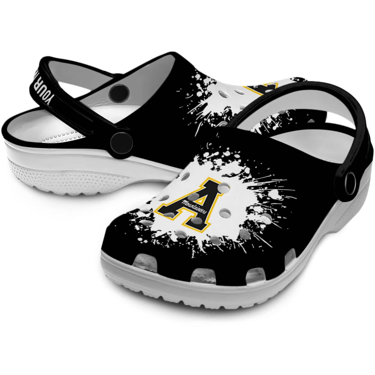 Merchidea Appalachian State Mountaineers NCAA Sport Crocs Crocband Clogs Shoes Comfortable For Men Women and Kids