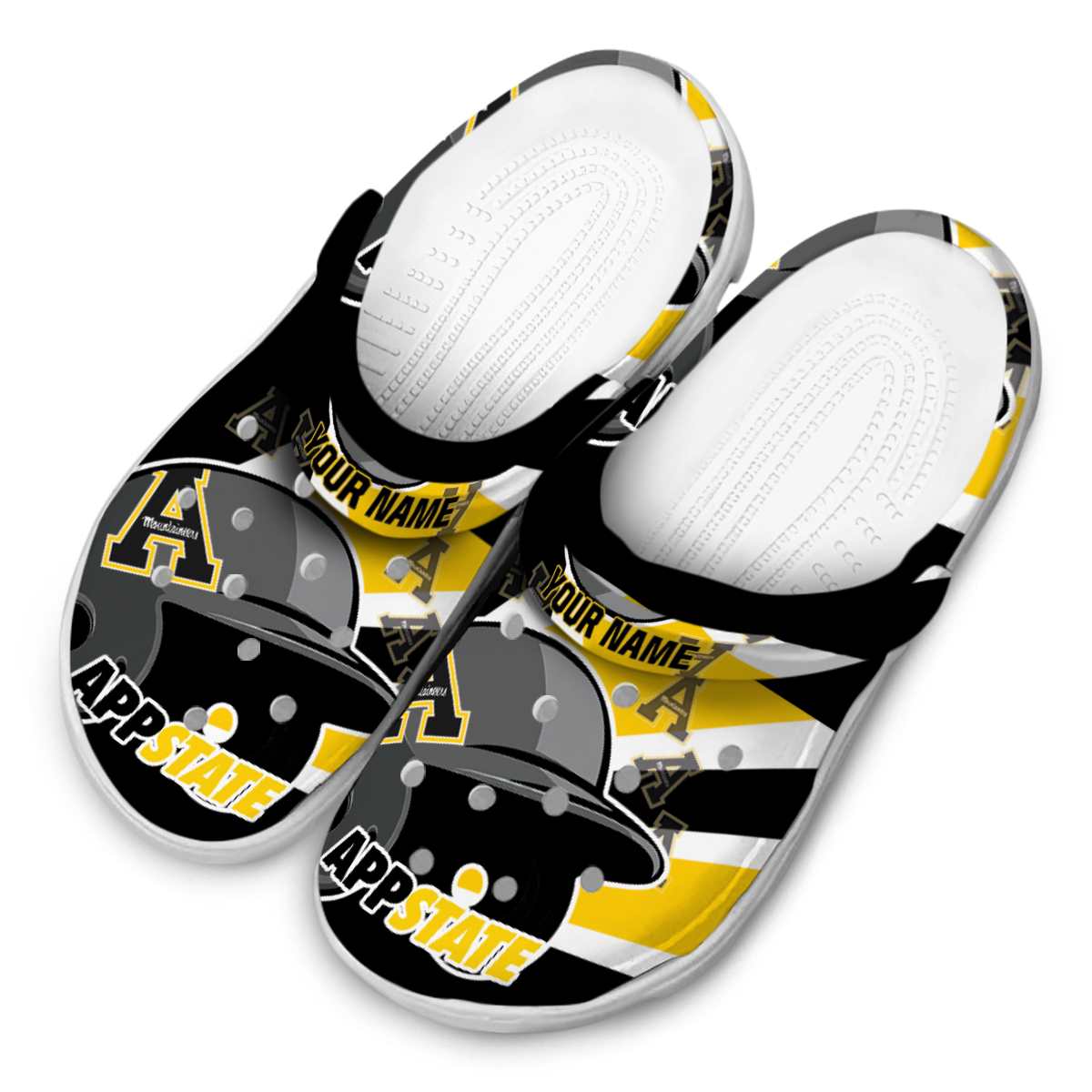 Merchidea Appalachian State Mountaineers NCAA Sport Crocs Crocband Clogs Shoes Comfortable For Men Women and Kids