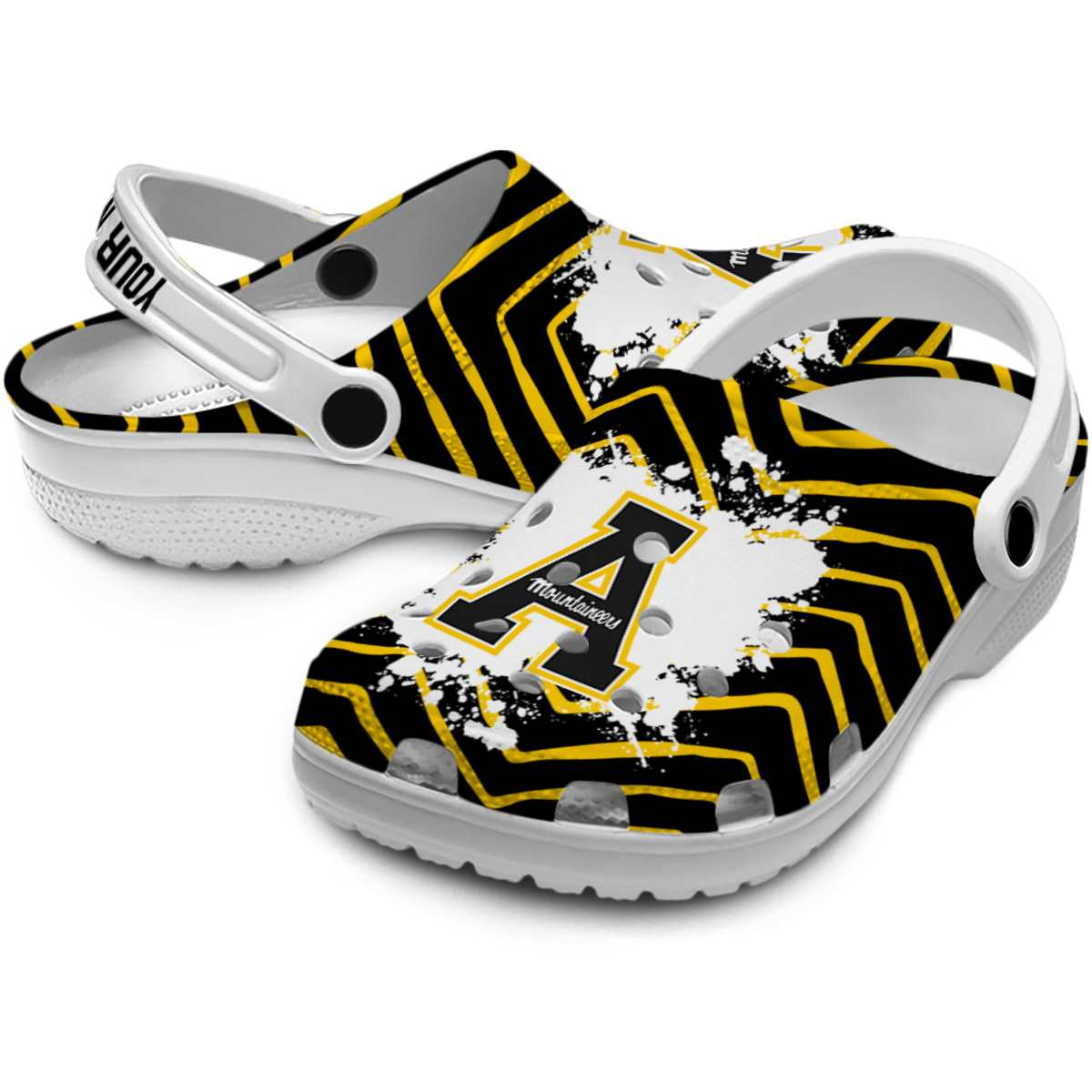 Merchidea Appalachian State Mountaineers NCAA Sport Crocs Crocband Clogs Shoes Comfortable For Men Women and Kids