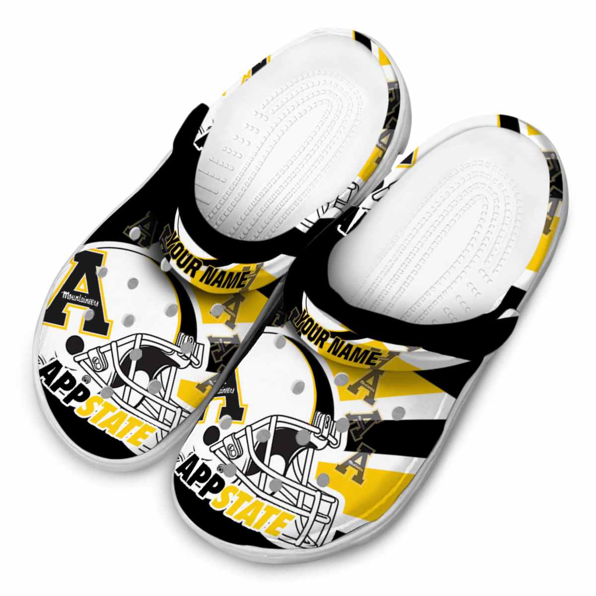 Merchidea Appalachian State Mountaineers NCAA Sport Crocs Crocband Clogs Shoes Comfortable For Men Women and Kids
