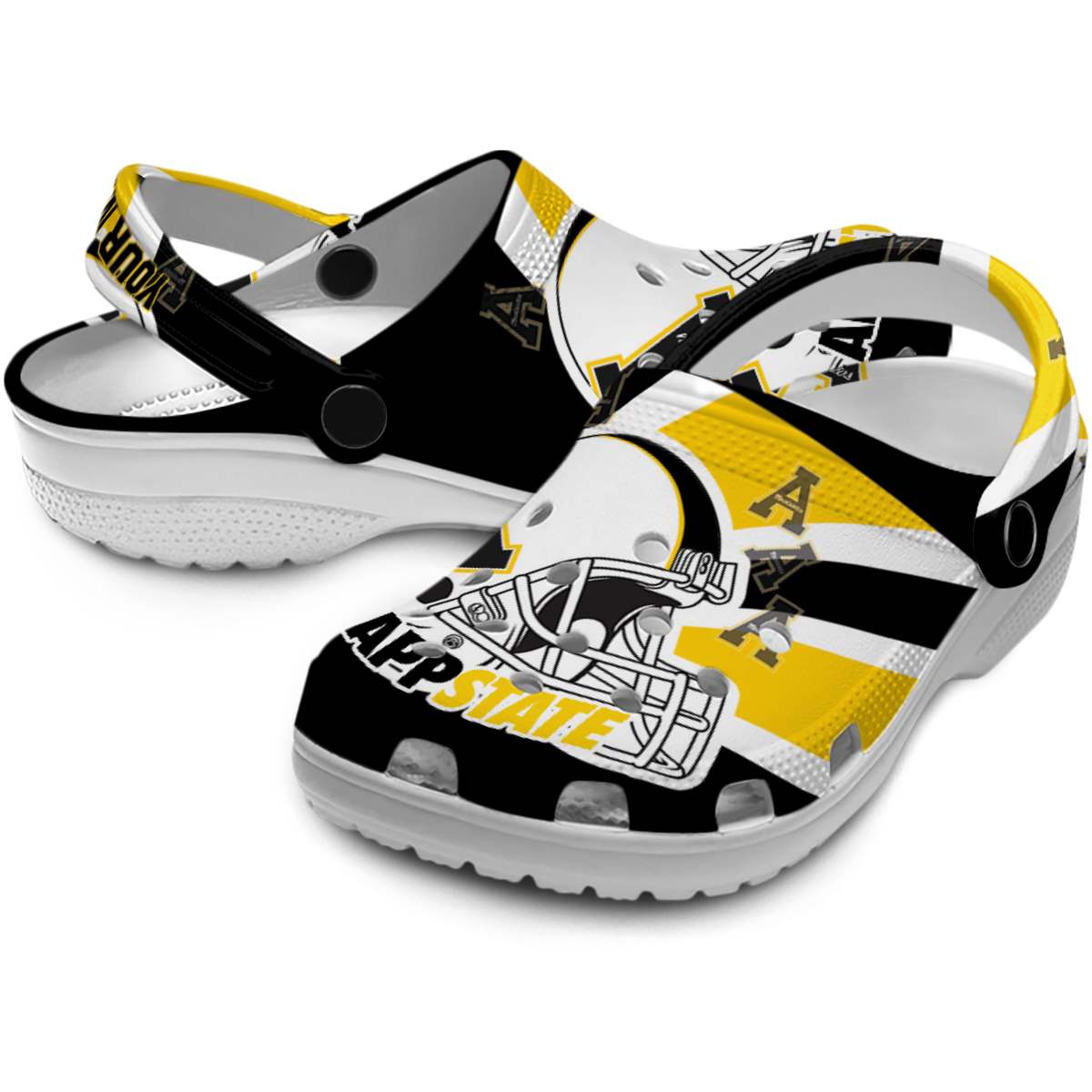 Merchidea Appalachian State Mountaineers NCAA Sport Crocs Crocband Clogs Shoes Comfortable For Men Women and Kids