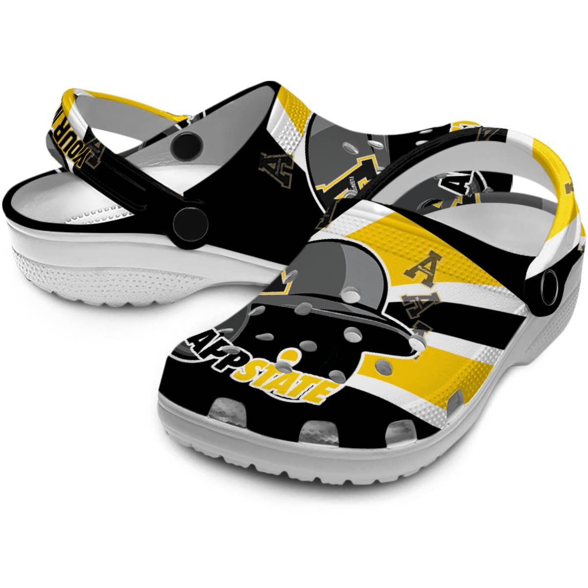Merchidea Appalachian State Mountaineers NCAA Sport Crocs Crocband Clogs Shoes Comfortable For Men Women and Kids