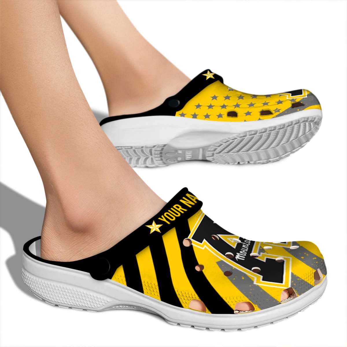 Merchidea Appalachian State Mountaineers NCAA Sport Crocs Crocband Clogs Shoes Comfortable For Men Women and Kids