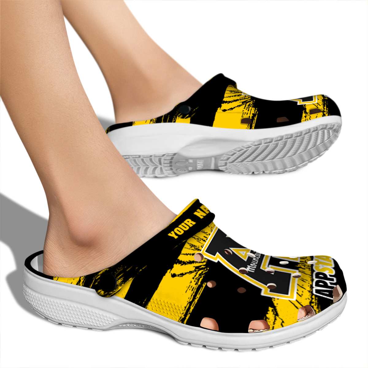 Merchidea Appalachian State Mountaineers NCAA Sport Crocs Crocband Clogs Shoes Comfortable For Men Women and Kids