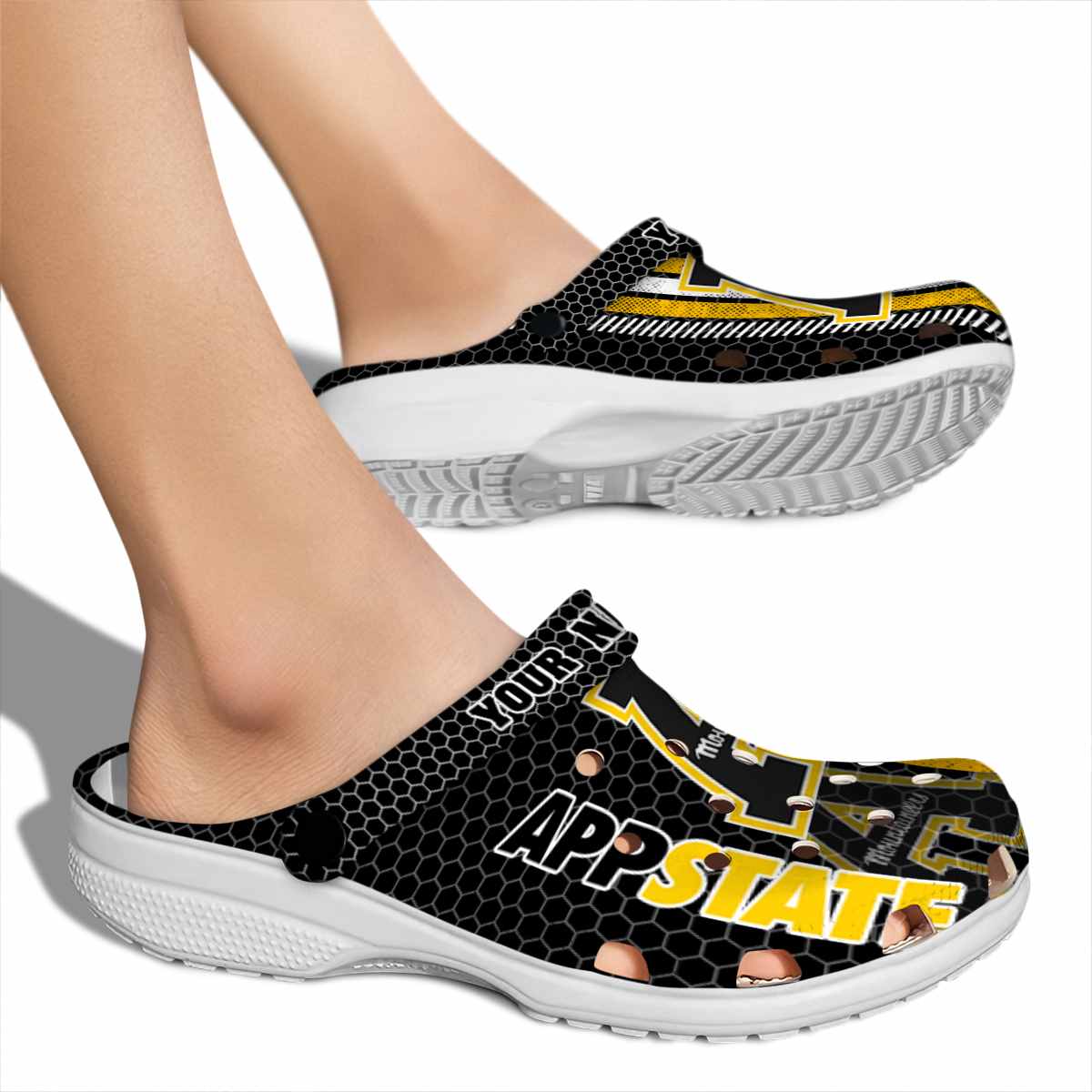 Merchidea Appalachian State Mountaineers NCAA Sport Crocs Crocband Clogs Shoes Comfortable For Men Women and Kids