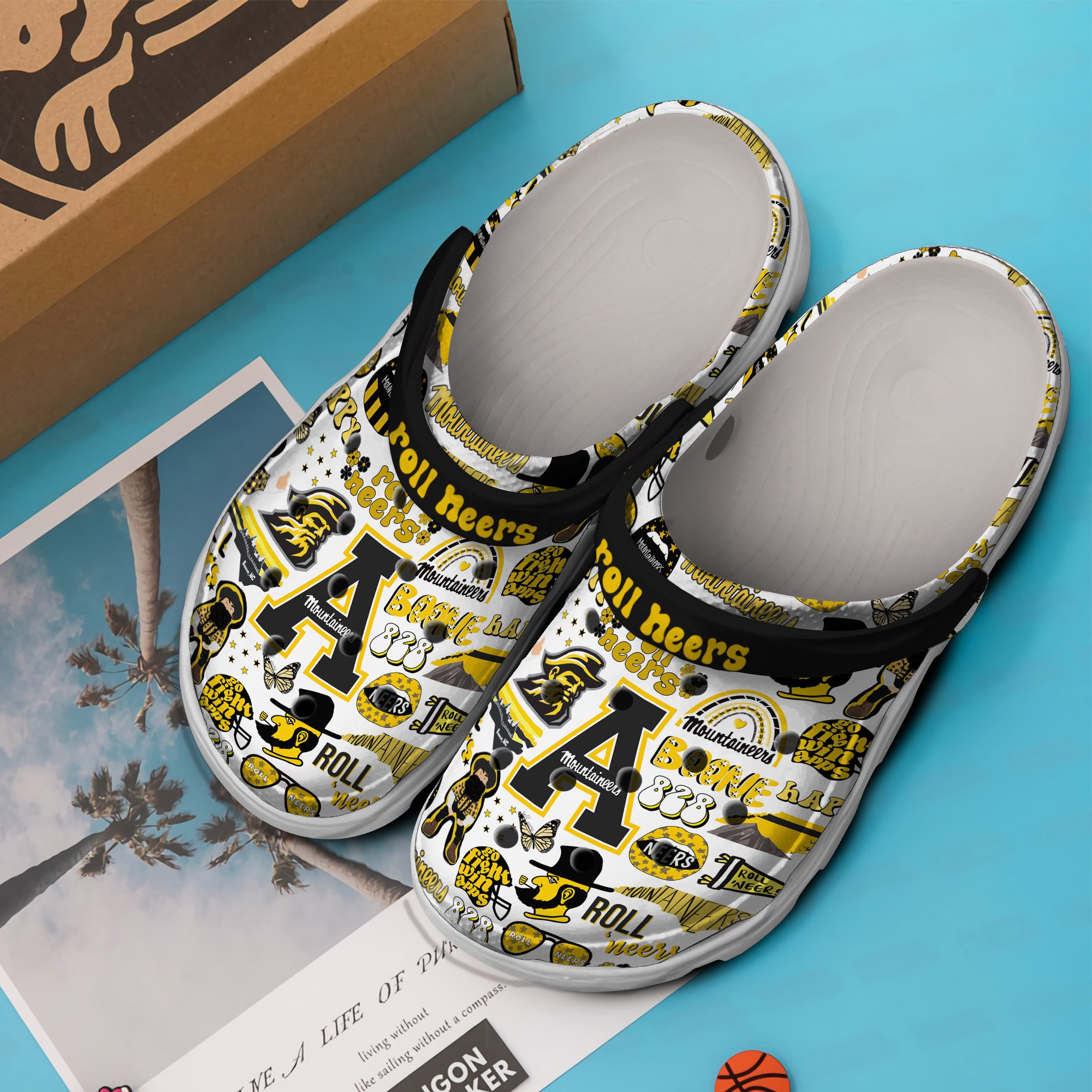 Merchidea Appalachian State Mountainseers NCAA Sport Crocs Crocband Clogs Shoes Comfortable For Men Women and Kids