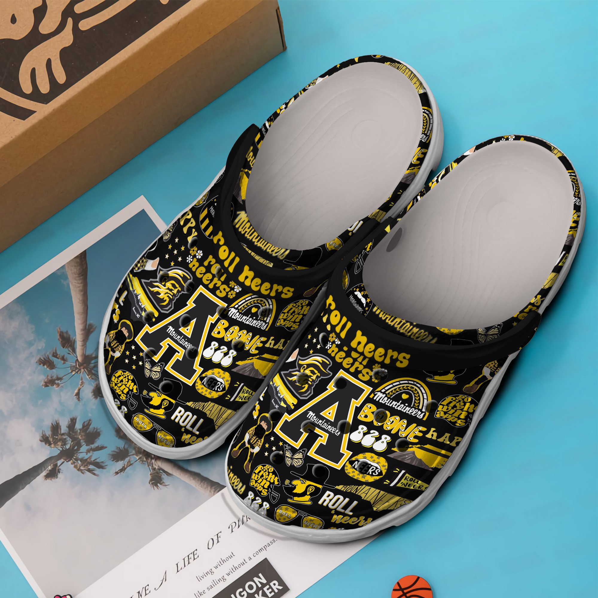 Merchidea Appalachian State Mountainseers NCAA Sport Crocs Crocband Clogs Shoes Comfortable For Men Women and Kids