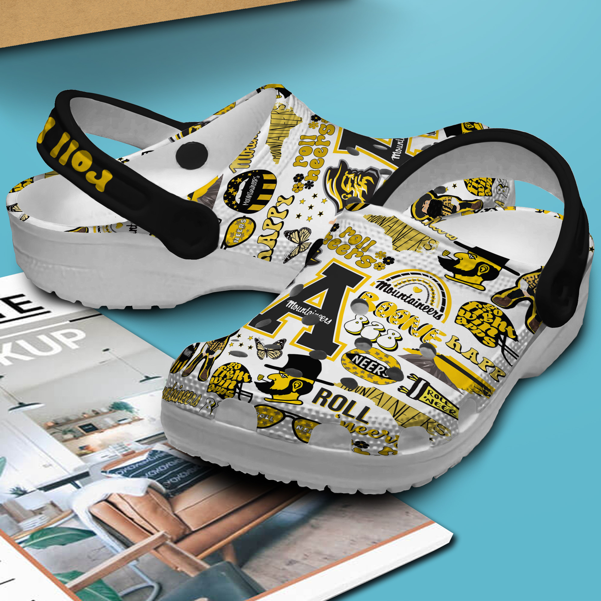 Merchidea Appalachian State Mountainseers NCAA Sport Crocs Crocband Clogs Shoes Comfortable For Men Women and Kids