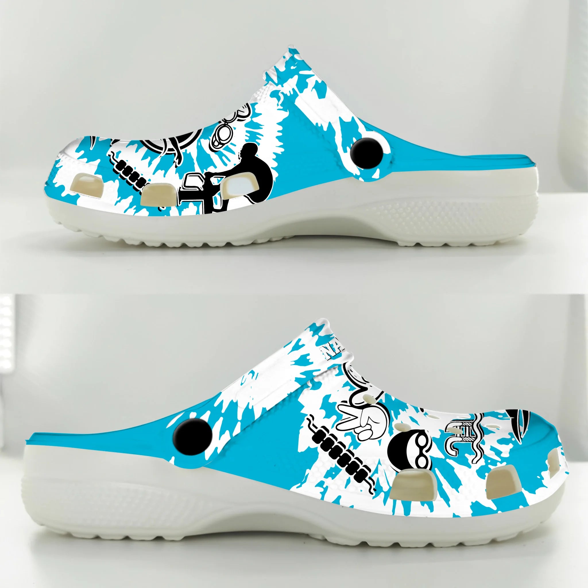 Merchidea Aqua Tie-Dye Swimming Sport Crocs Crocband Clogs Shoes Comfortable For Men Women and Kids