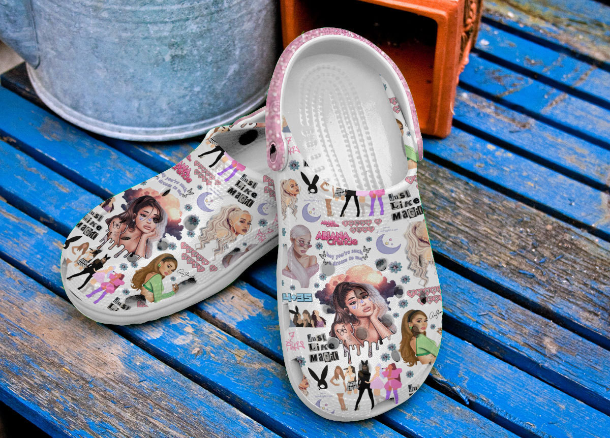 Merchidea Ariana Grande Music Crocs Crocband Clogs Shoes Comfortable For Men Women and Kids