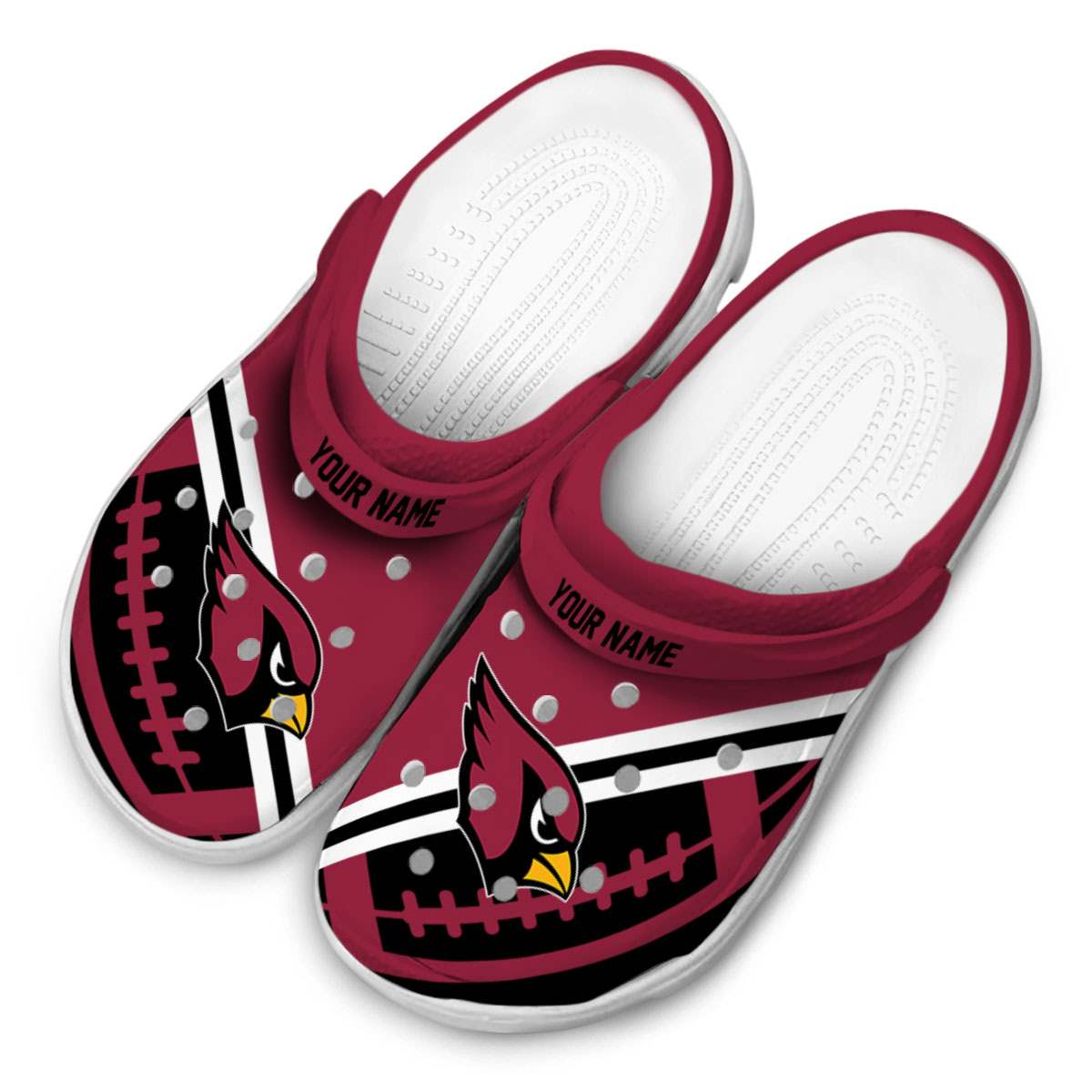 Merchidea Arizona Cardinals NFL Sport Crocs Crocband Clogs Shoes Comfortable For Men Women and Kids