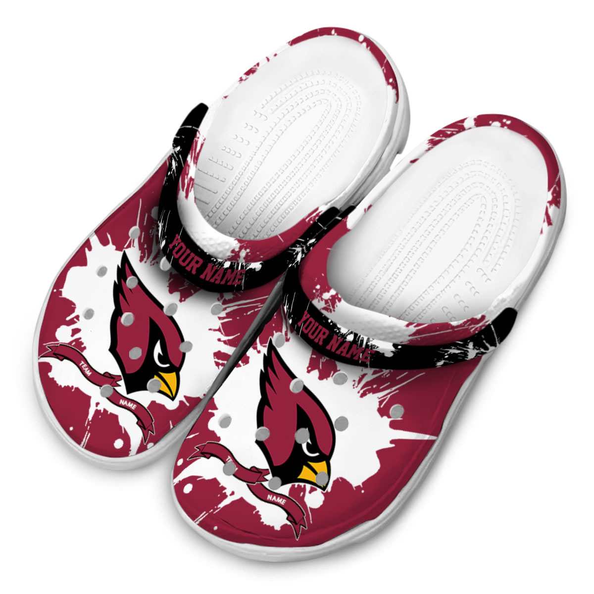 Merchidea Arizona Cardinals NFL Sport Crocs Crocband Clogs Shoes Comfortable For Men Women and Kids