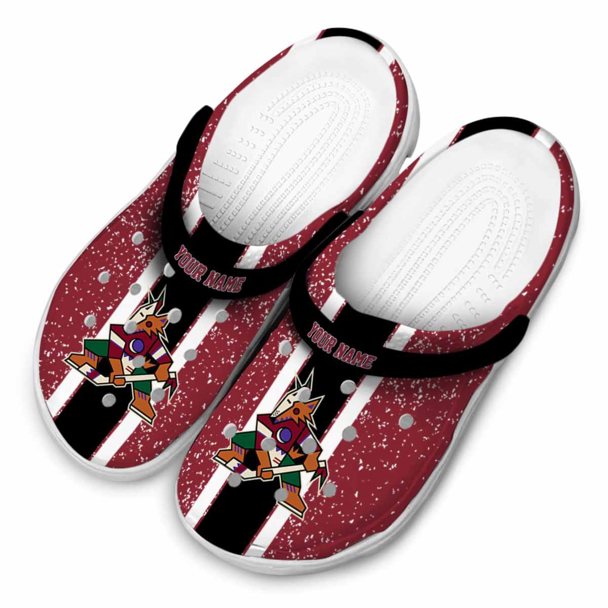 Merchidea Arizona Coyotes NHL Sport Crocs Crocband Clogs Shoes Comfortable For Men Women and Kids