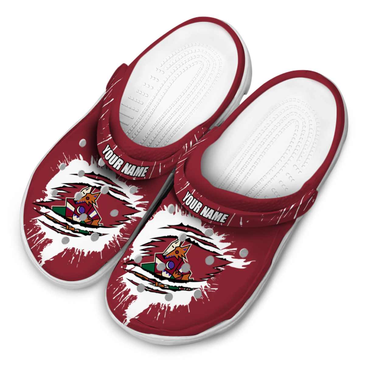 Merchidea Arizona Coyotes NHL Sport Crocs Crocband Clogs Shoes Comfortable For Men Women and Kids