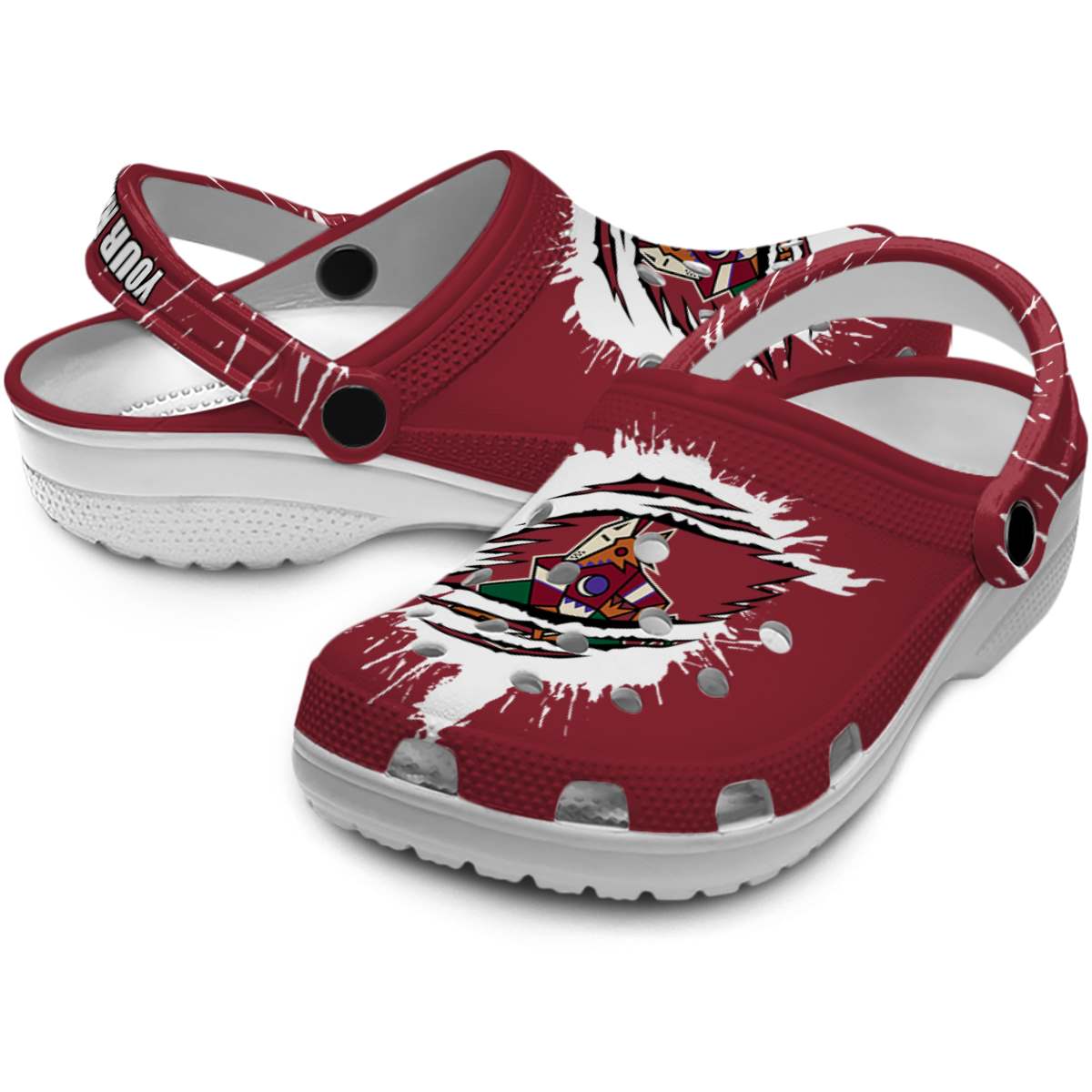 Merchidea Arizona Coyotes NHL Sport Crocs Crocband Clogs Shoes Comfortable For Men Women and Kids
