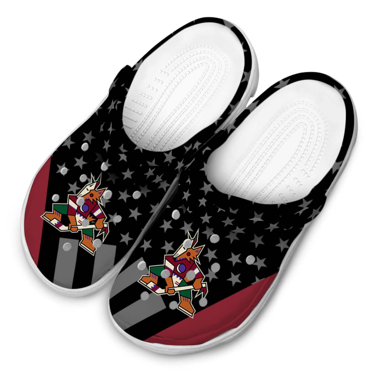 Merchidea Arizona Coyotes NHL Sport Crocs Crocband Clogs Shoes Comfortable For Men Women and Kids