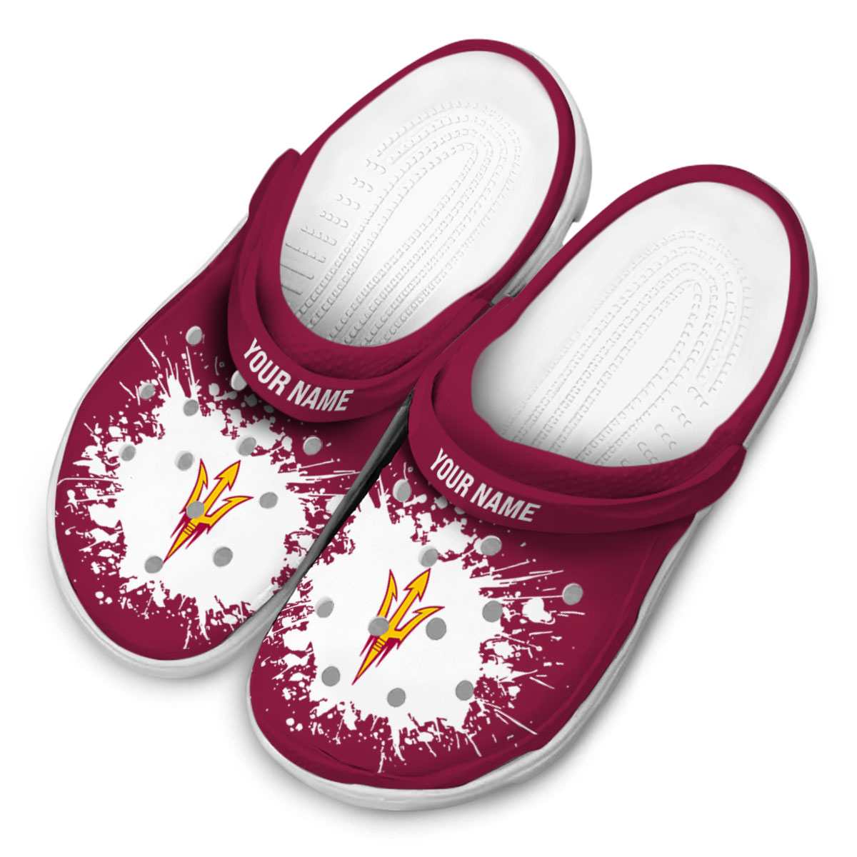 Merchidea Arizona State Sun Devils NCAA Sport Crocs Crocband Clogs Shoes Comfortable For Men Women and Kids