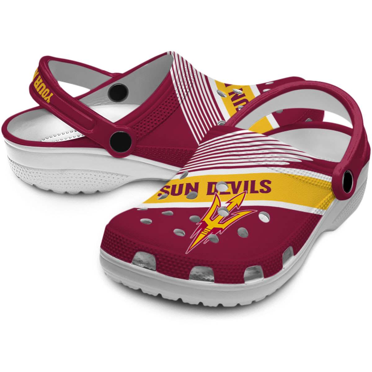 Merchidea Arizona State Sun Devils NCAA Sport Crocs Crocband Clogs Shoes Comfortable For Men Women and Kids