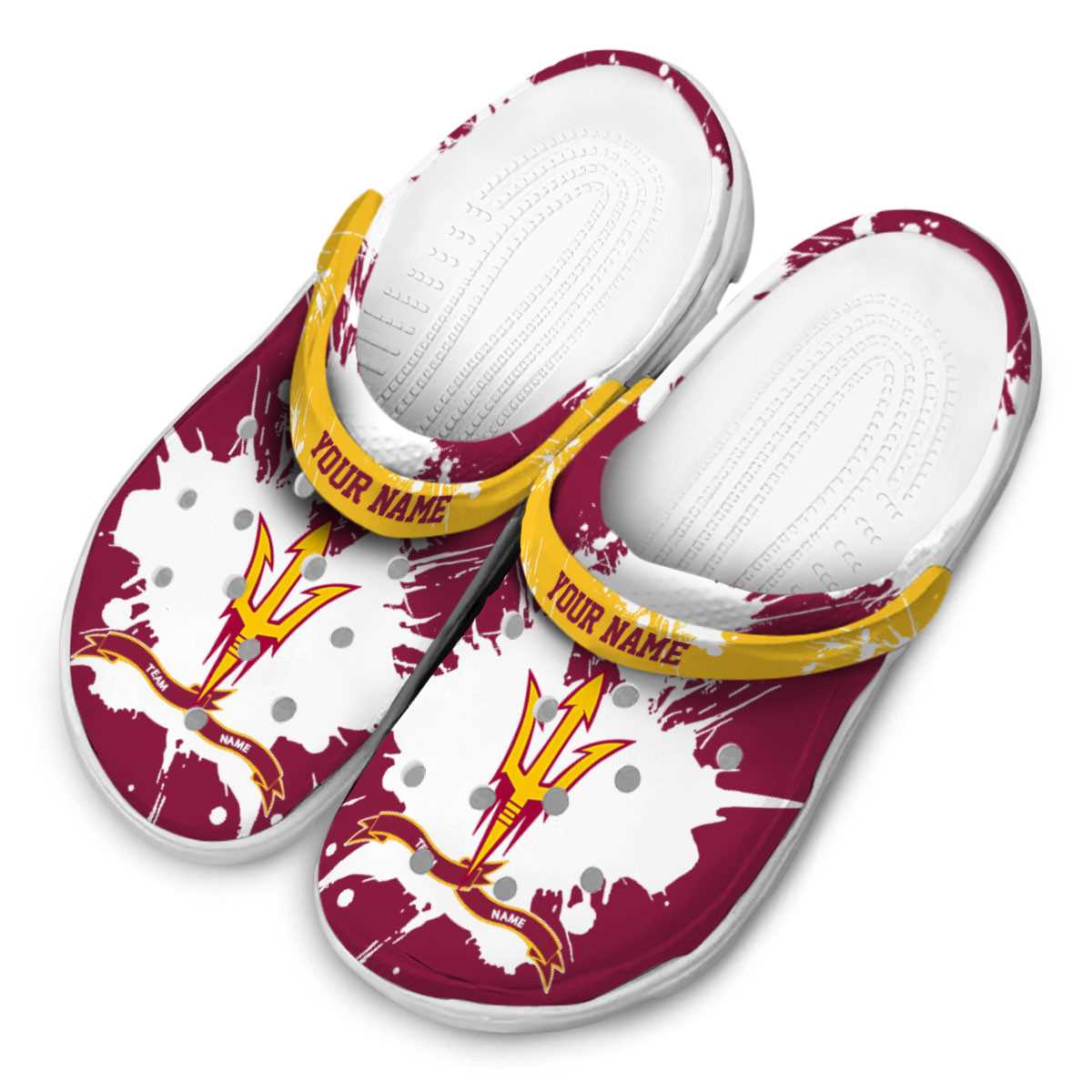 Merchidea Arizona State Sun Devils NCAA Sport Crocs Crocband Clogs Shoes Comfortable For Men Women and Kids