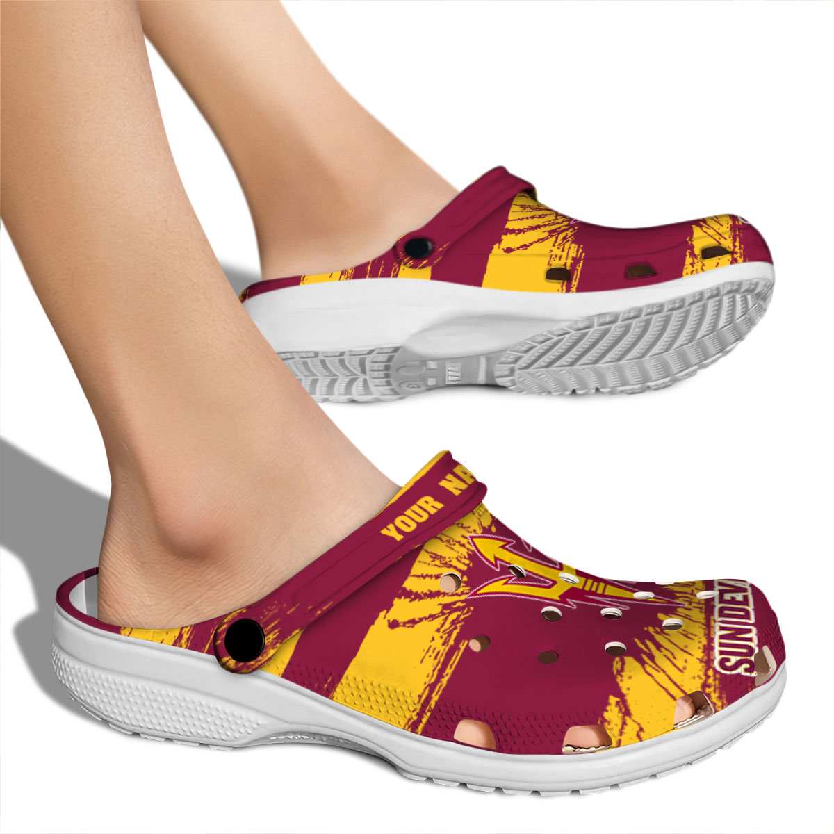 Merchidea Arizona State Sun Devils NCAA Sport Crocs Crocband Clogs Shoes Comfortable For Men Women and Kids