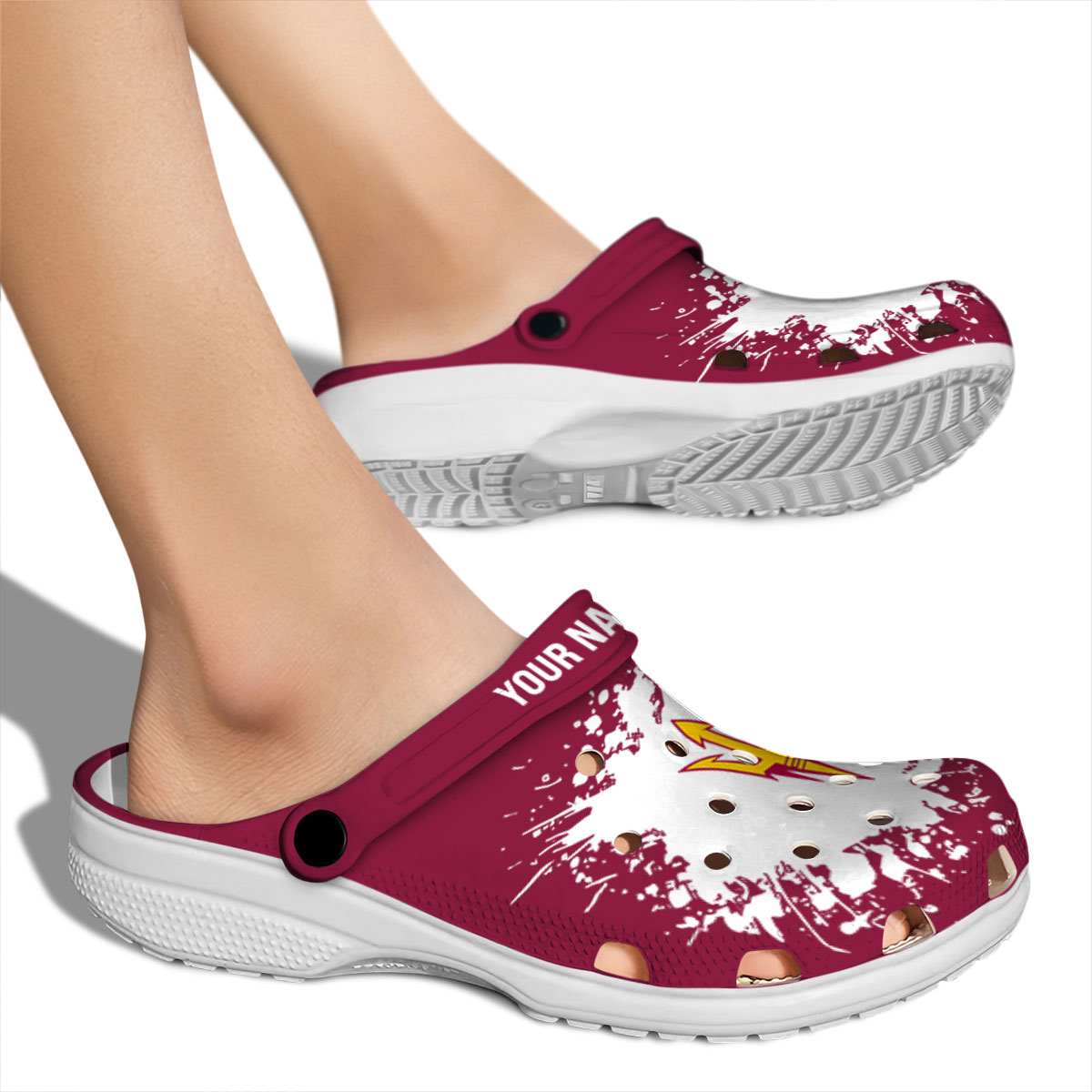 Merchidea Arizona State Sun Devils NCAA Sport Crocs Crocband Clogs Shoes Comfortable For Men Women and Kids