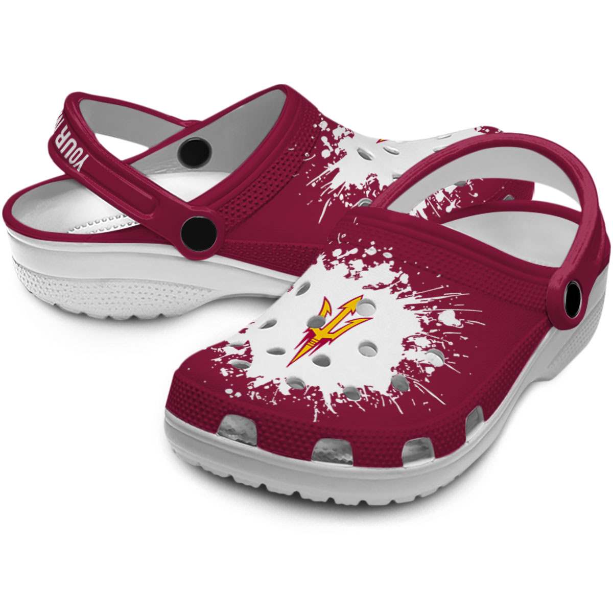 Merchidea Arizona State Sun Devils NCAA Sport Crocs Crocband Clogs Shoes Comfortable For Men Women and Kids