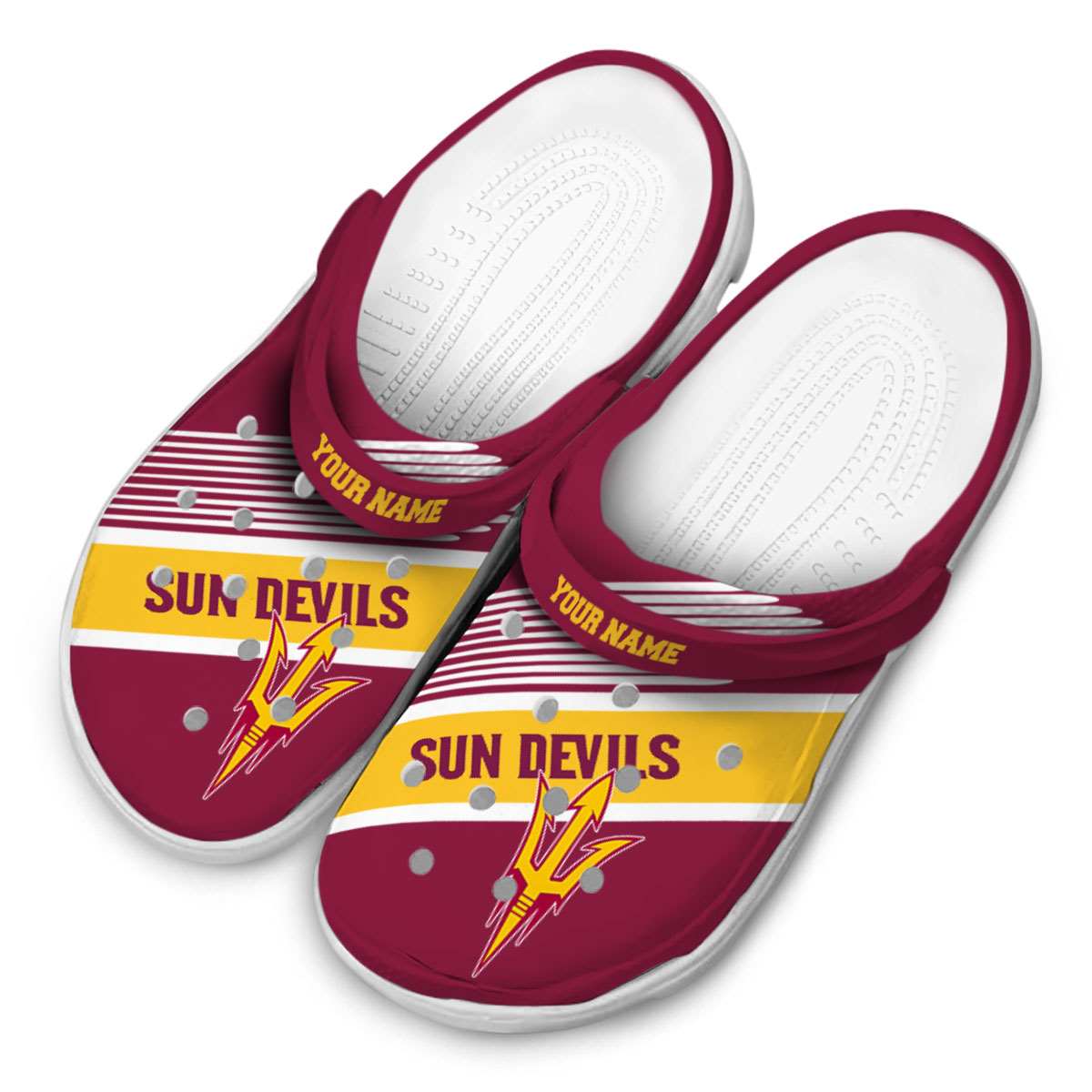Merchidea Arizona State Sun Devils NCAA Sport Crocs Crocband Clogs Shoes Comfortable For Men Women and Kids