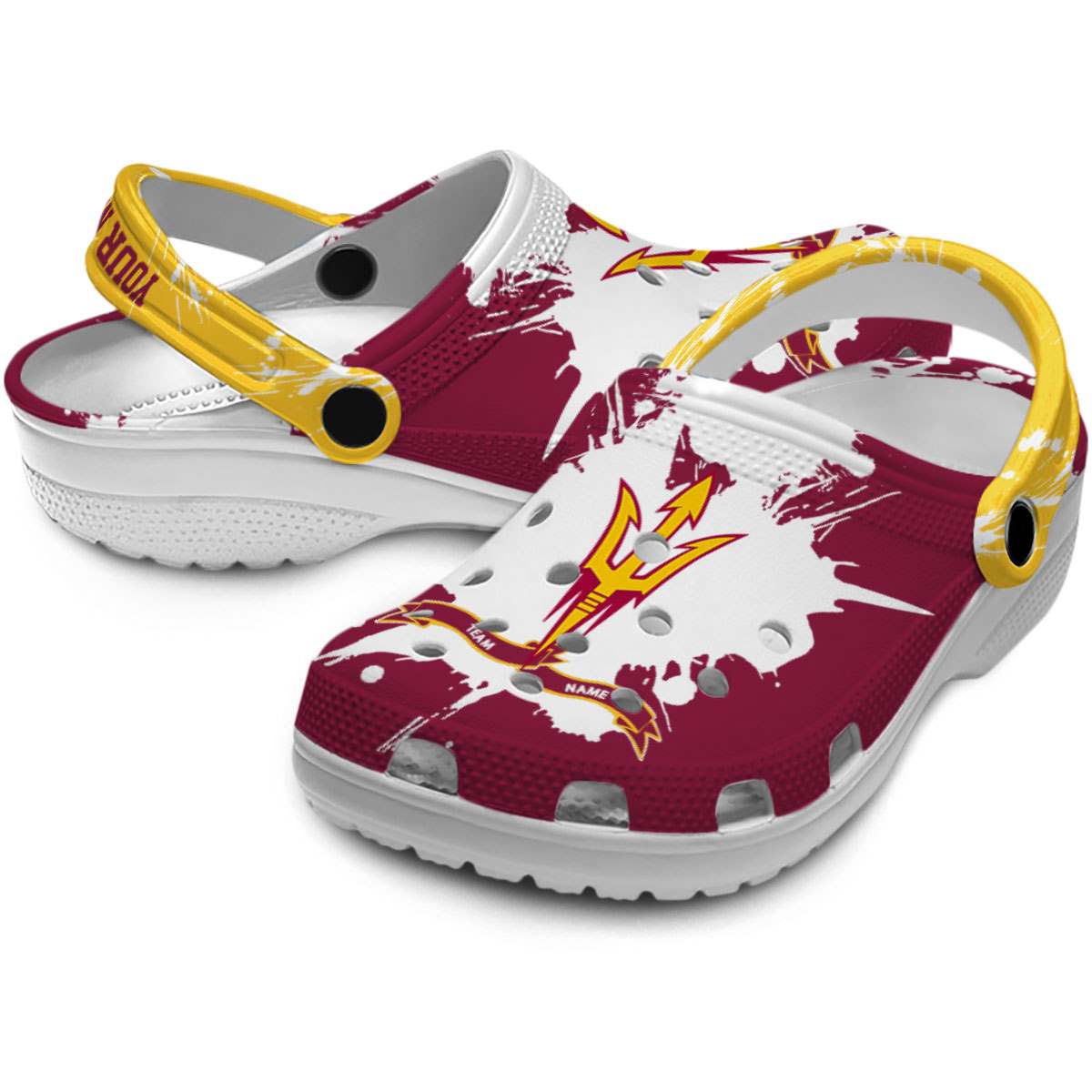 Merchidea Arizona State Sun Devils NCAA Sport Crocs Crocband Clogs Shoes Comfortable For Men Women and Kids