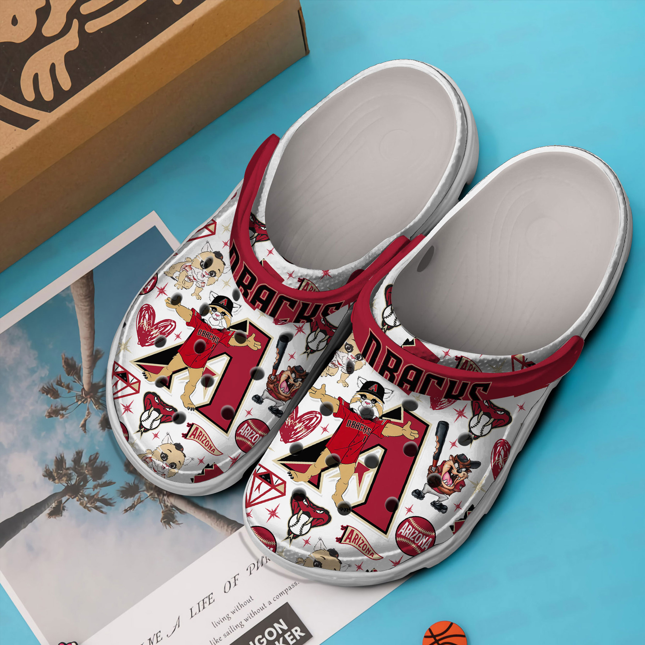 Merchidea Arizona Wildcats Baseball NCAA Sport Crocs Crocband Clogs Shoes Comfortable For Men Women and Kids