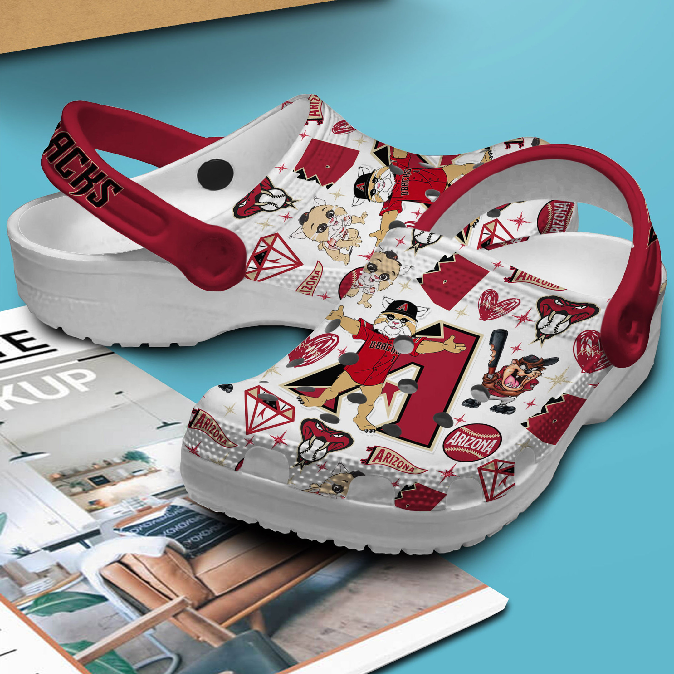 Merchidea Arizona Wildcats Baseball NCAA Sport Crocs Crocband Clogs Shoes Comfortable For Men Women and Kids