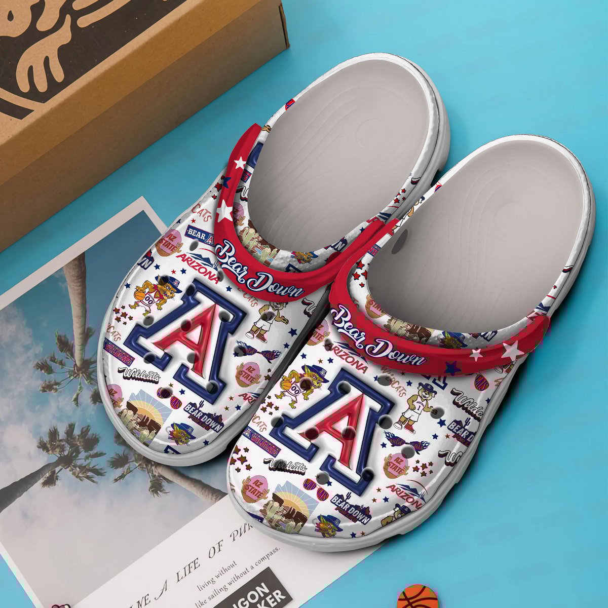Merchidea Arizona Wildcats NCAA Sport Crocs Crocband Clogs Shoes Comfortable For Men Women and Kids