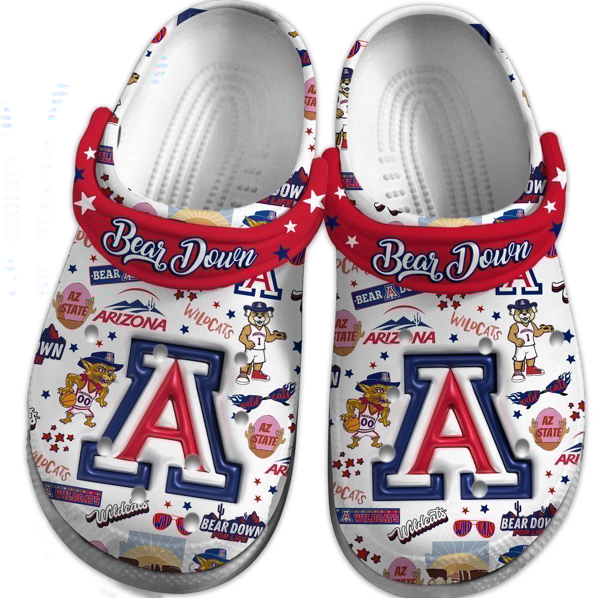 Merchidea Arizona Wildcats NCAA Sport Crocs Crocband Clogs Shoes Comfortable For Men Women and Kids