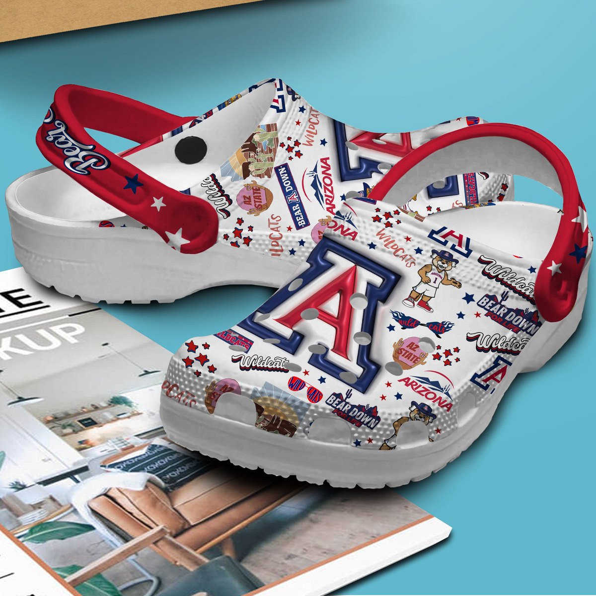 Merchidea Arizona Wildcats NCAA Sport Crocs Crocband Clogs Shoes Comfortable For Men Women and Kids
