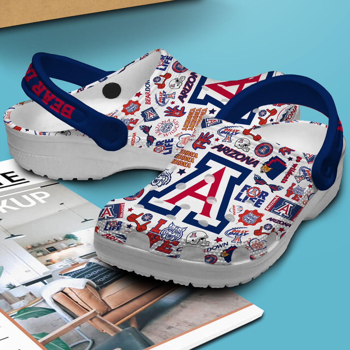 Merchidea Arizona Wildcats NCAA Sport Crocs Crocband Clogs Shoes Comfortable For Men Women and Kids