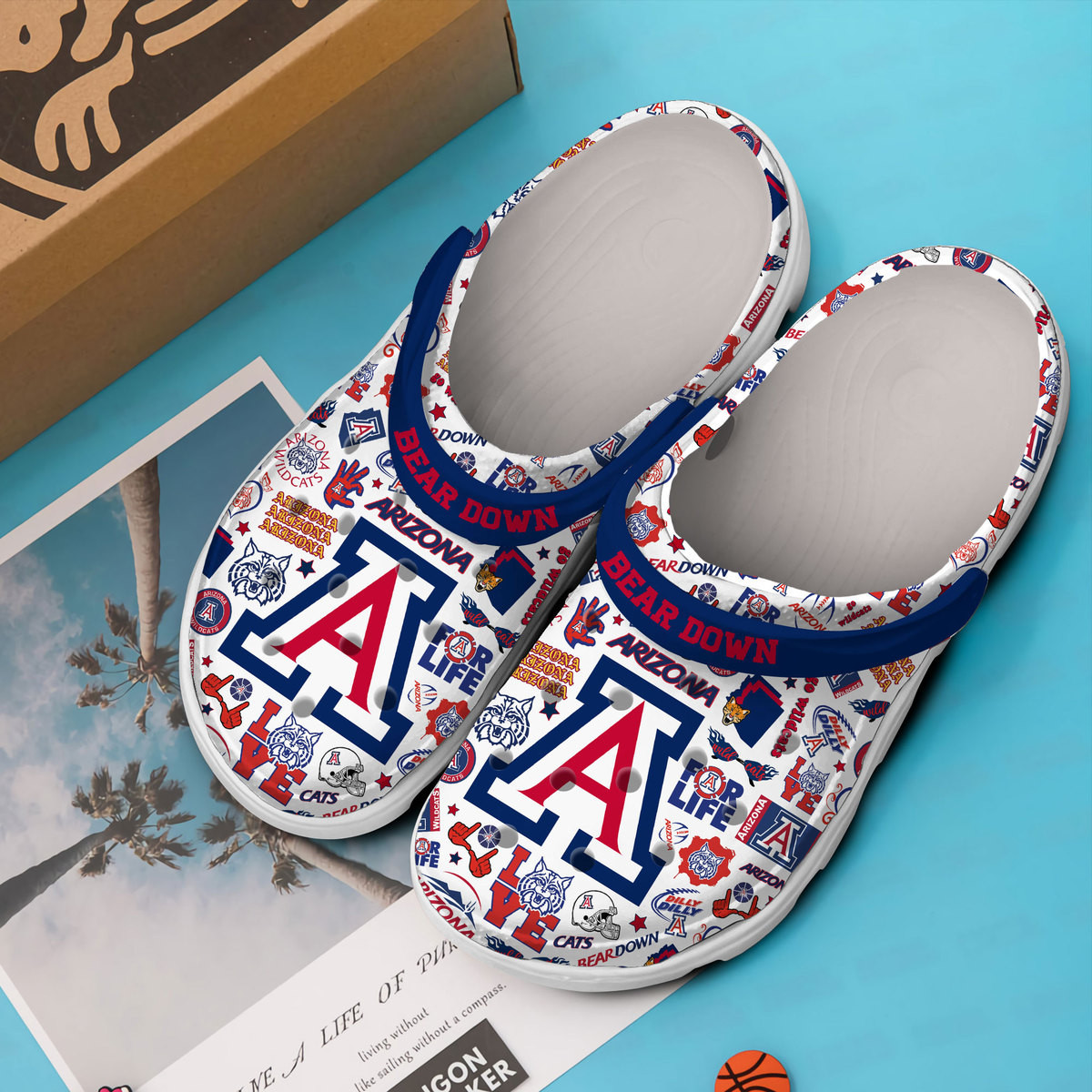 Merchidea Arizona Wildcats NCAA Sport Crocs Crocband Clogs Shoes Comfortable For Men Women and Kids