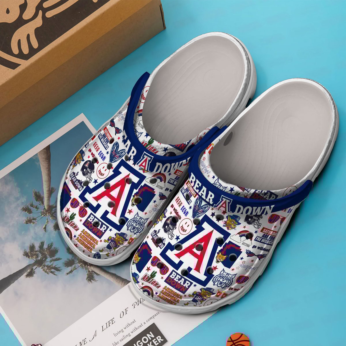 Merchidea Arizona Wildcats NCAA Sport Crocs Crocband Clogs Shoes Comfortable For Men Women and Kids