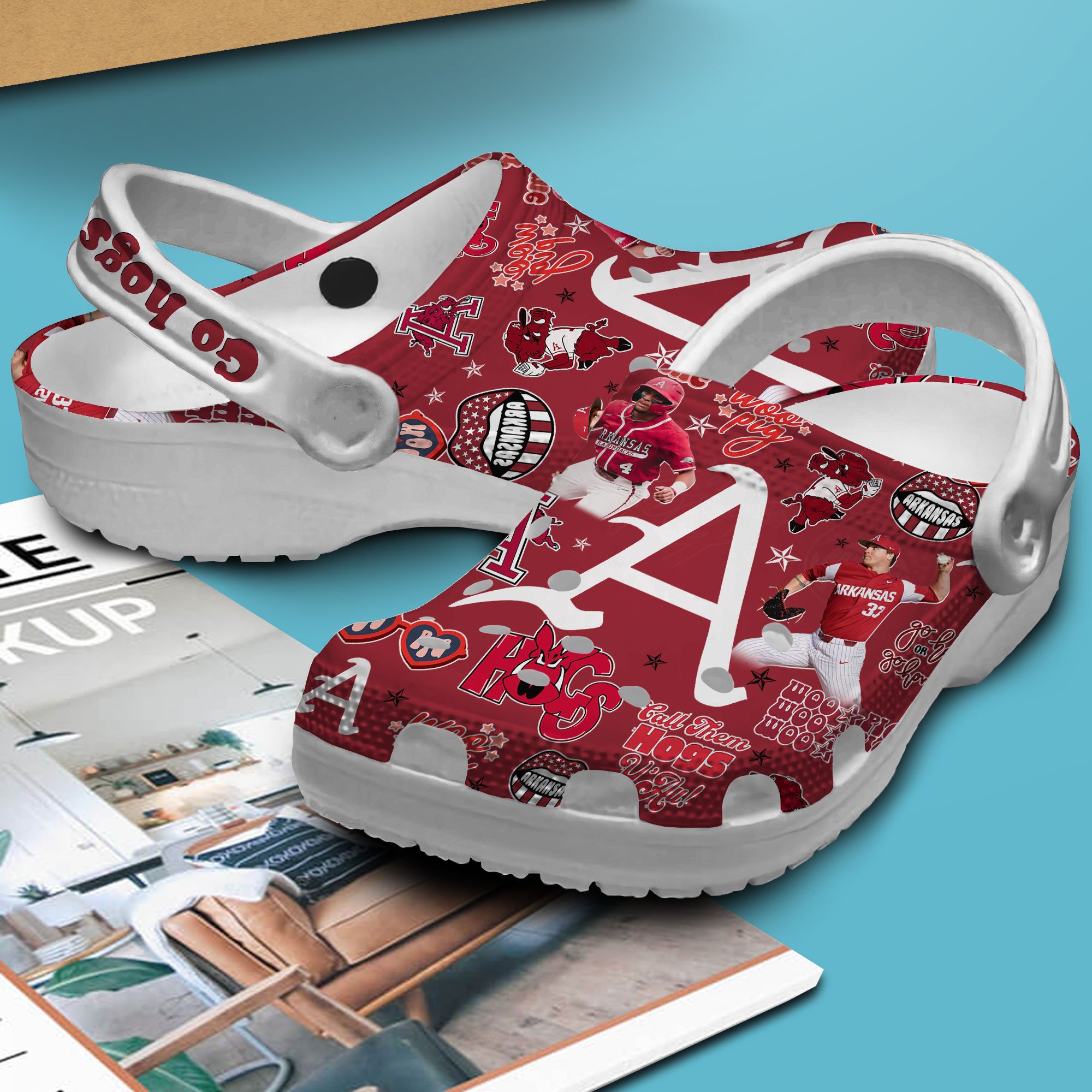 Merchidea Arkansas Razorbacks NCAA Sport Crocs Crocband Clogs Shoes Comfortable For Men Women and Kids