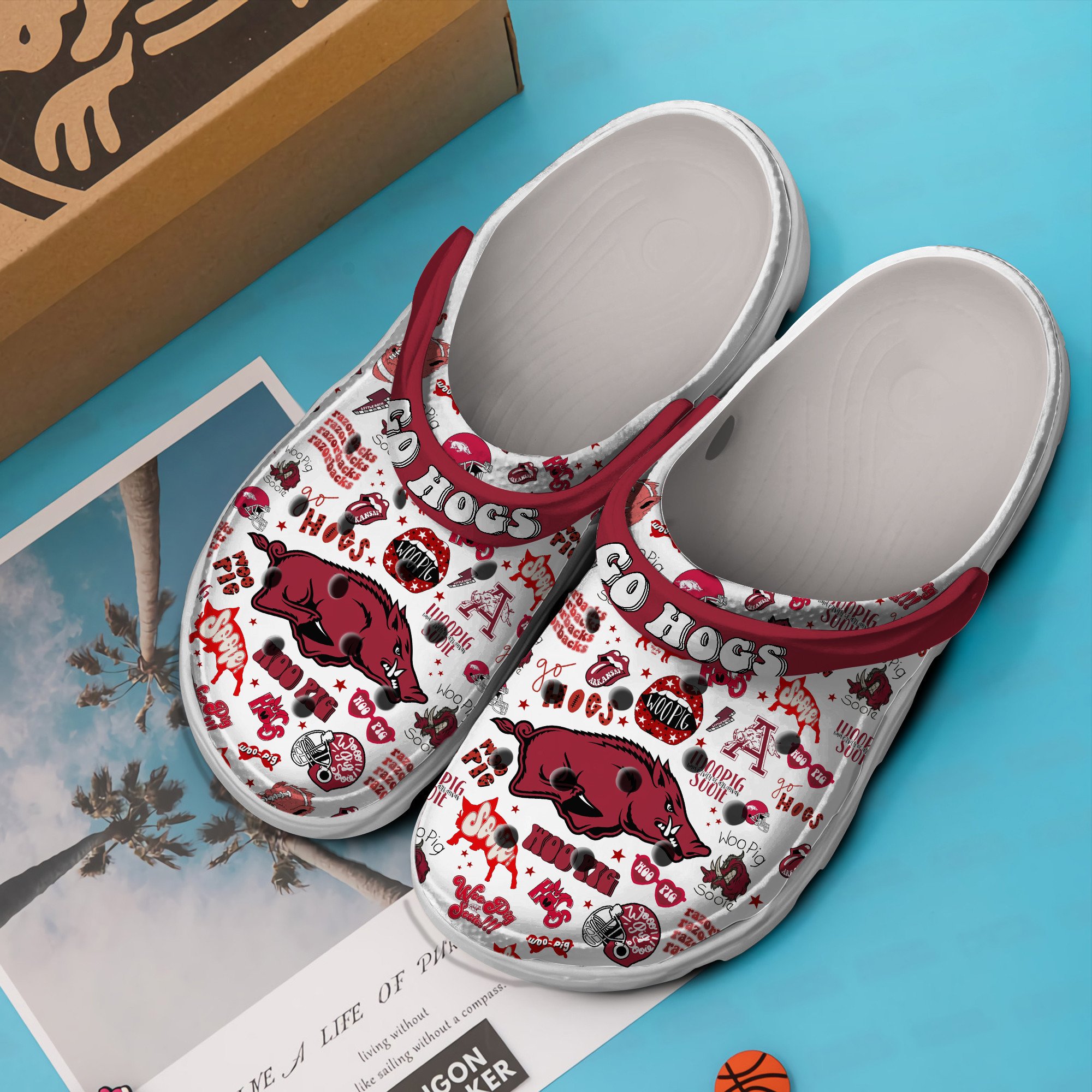 Merchidea Arkansas Razorbacks NCAA Sport Crocs Crocband Clogs Shoes Comfortable For Men Women and Kids