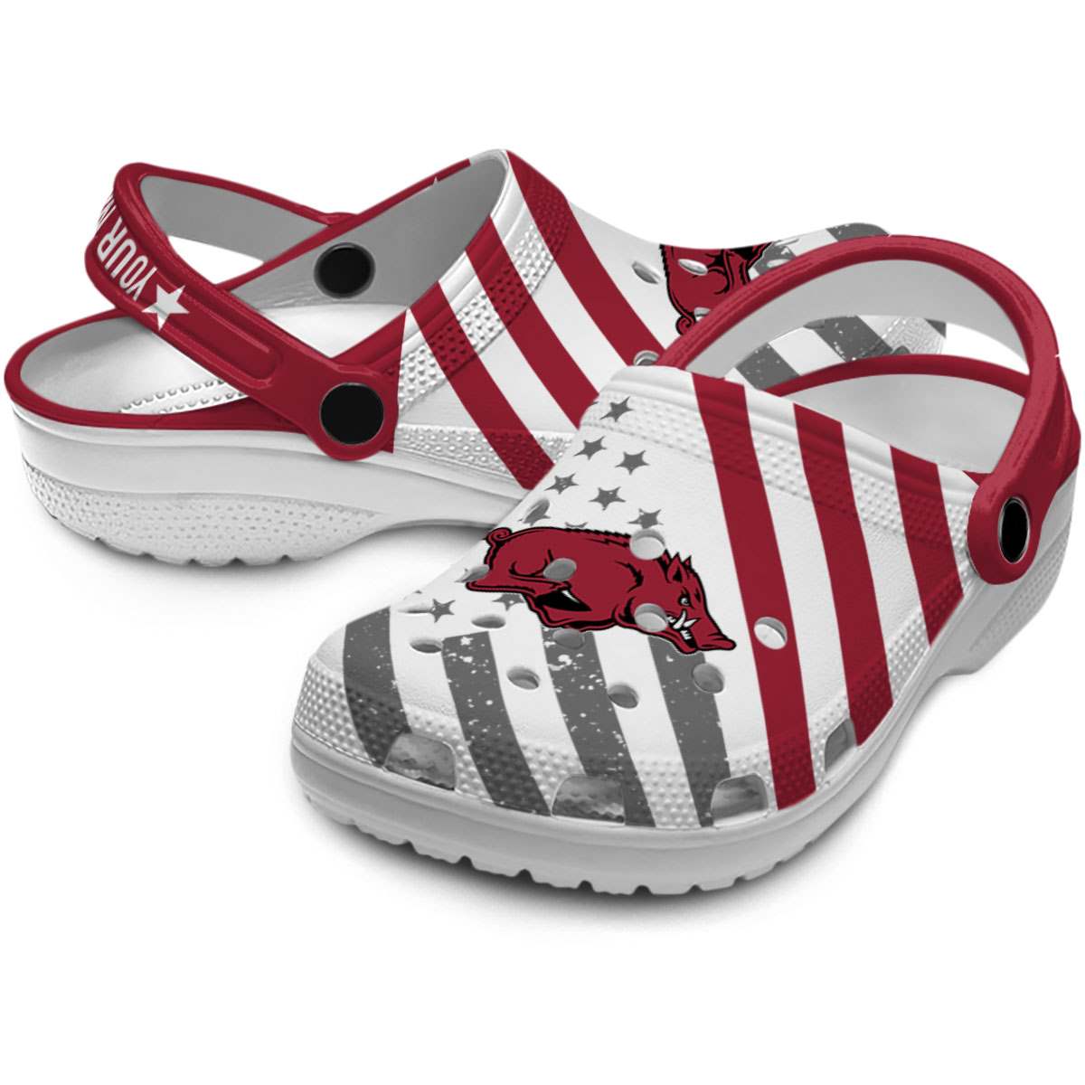 Merchidea Arkansas Razorbacks NCAA Sport Crocs Crocband Clogs Shoes Comfortable For Men Women and Kids