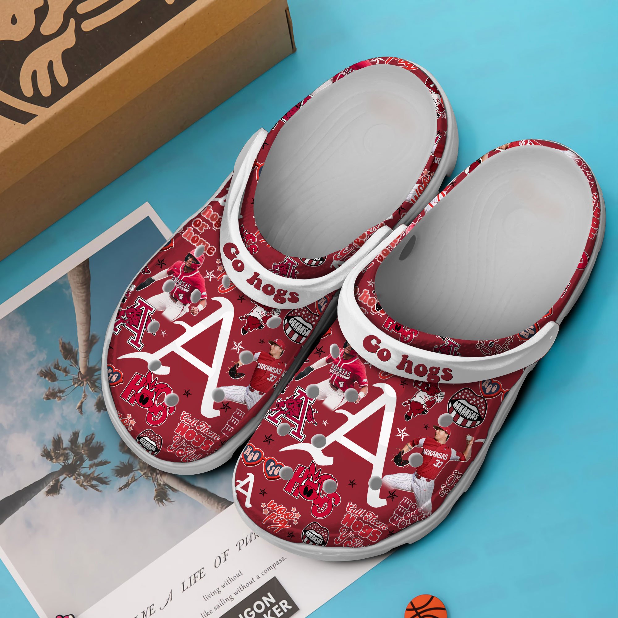 Merchidea Arkansas Razorbacks NCAA Sport Crocs Crocband Clogs Shoes Comfortable For Men Women and Kids