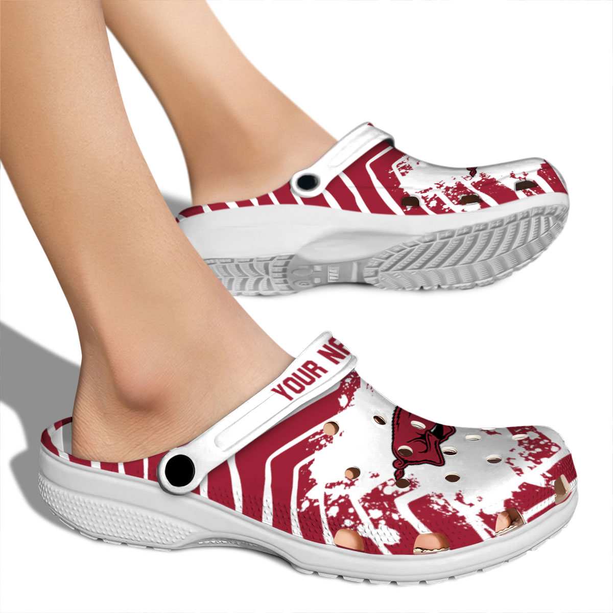 Merchidea Arkansas Razorbacks NCAA Sport Crocs Crocband Clogs Shoes Comfortable For Men Women and Kids