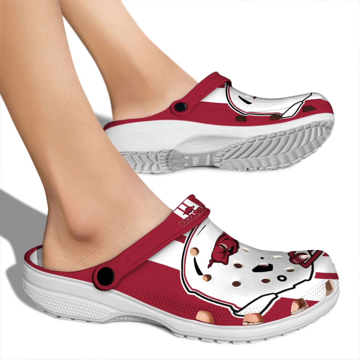 Merchidea Arkansas Razorbacks NCAA Sport Crocs Crocband Clogs Shoes Comfortable For Men Women and Kids