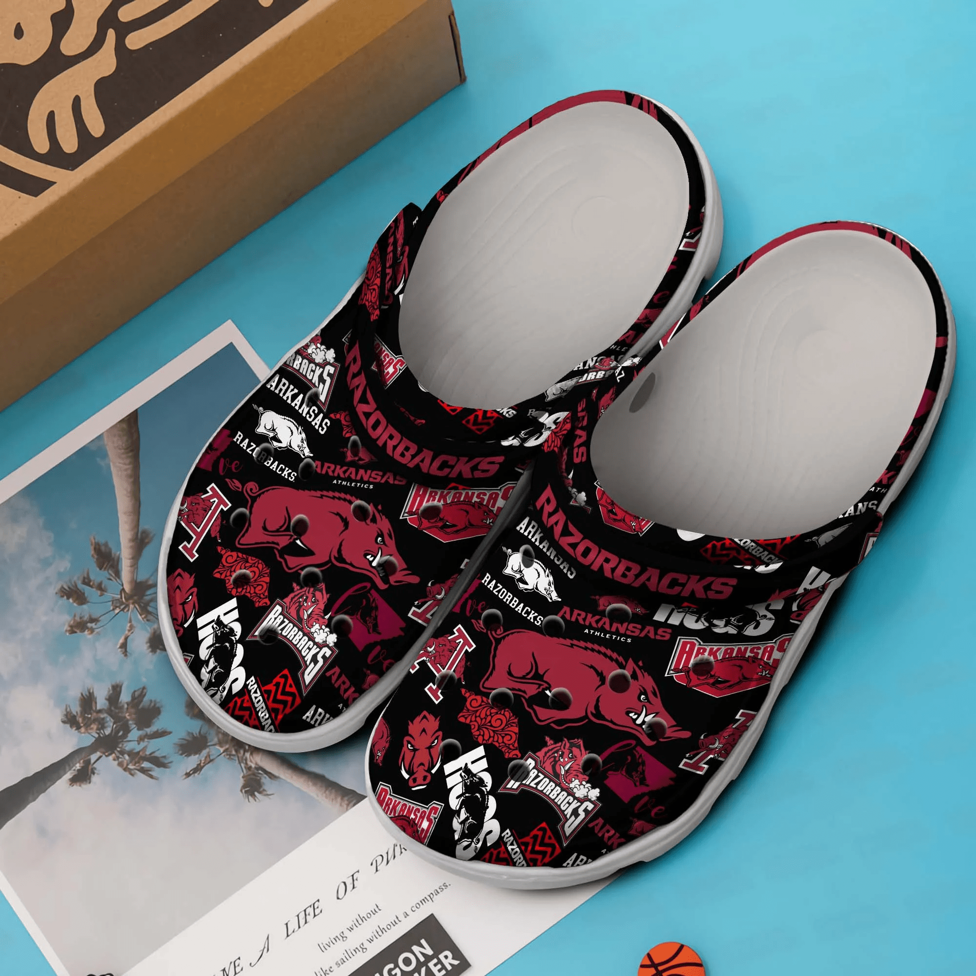 Merchidea Arkansas Razorbacks NCAA Sport Crocs Crocband Clogs Shoes Comfortable For Men Women and Kids