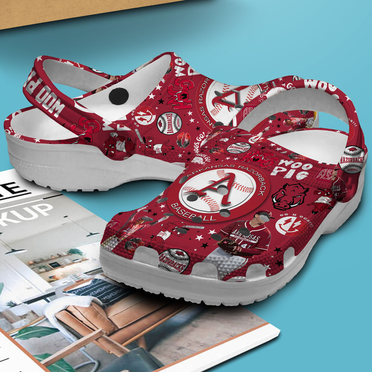 Merchidea Arkansas Razorbacks NCAA Sport Crocs Crocband Clogs Shoes Comfortable For Men Women and Kids