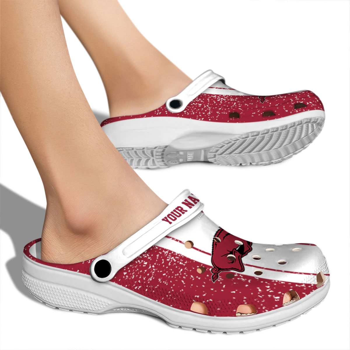 Merchidea Arkansas Razorbacks NCAA Sport Crocs Crocband Clogs Shoes Comfortable For Men Women and Kids