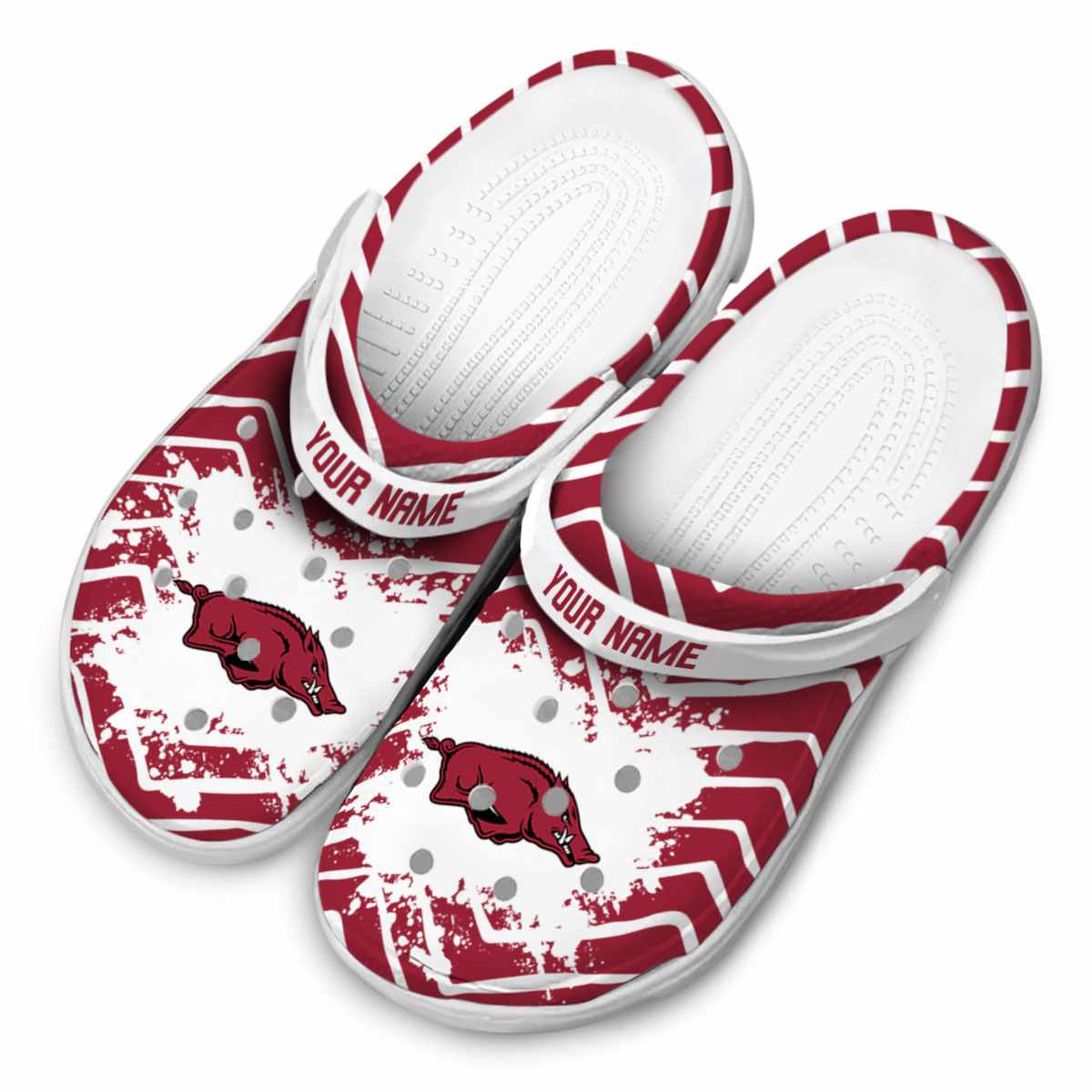 Merchidea Arkansas Razorbacks NCAA Sport Crocs Crocband Clogs Shoes Comfortable For Men Women and Kids