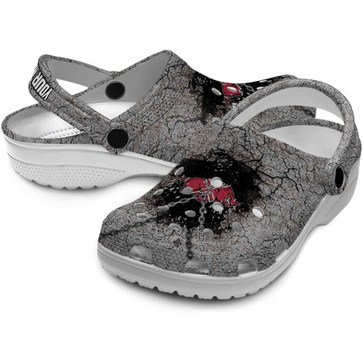 Merchidea Arkansas Razorbacks NCAA Sport Crocs Crocband Clogs Shoes Comfortable For Men Women and Kids