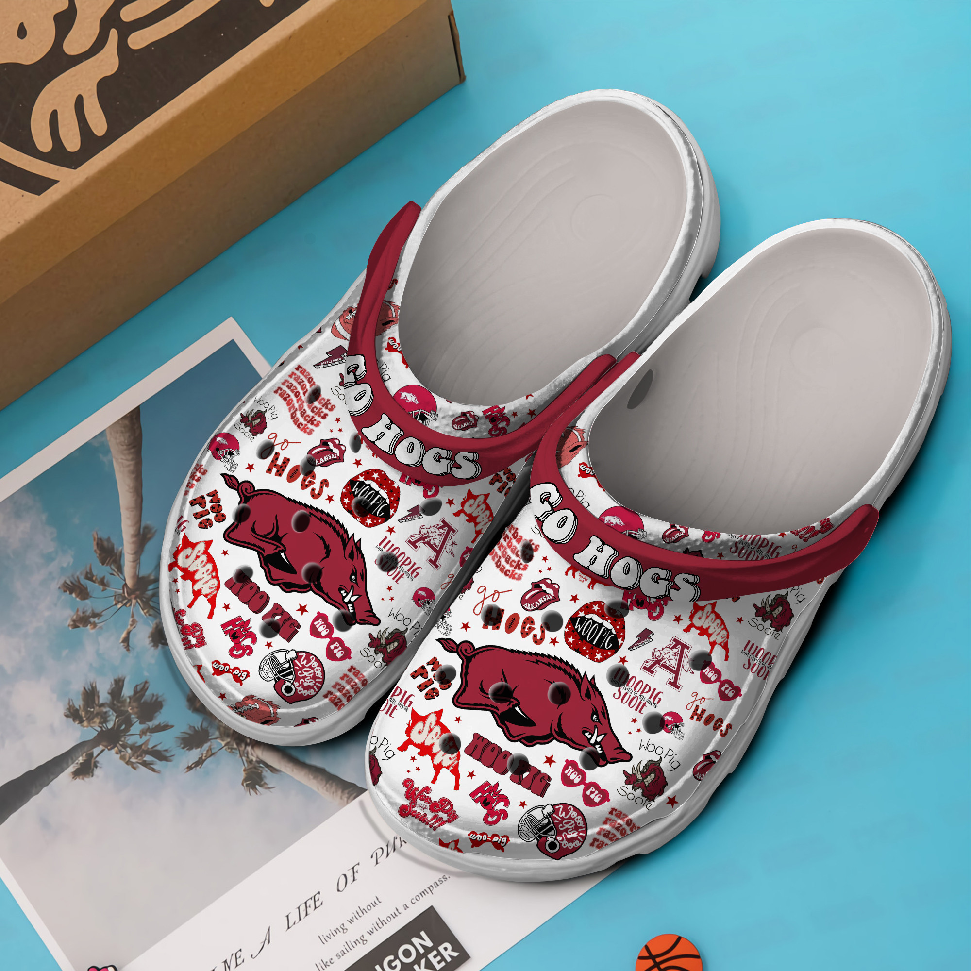 Merchidea Arkansas Razorbacks NCAA Sport Crocs Crocband Clogs Shoes Comfortable For Men Women and Kids