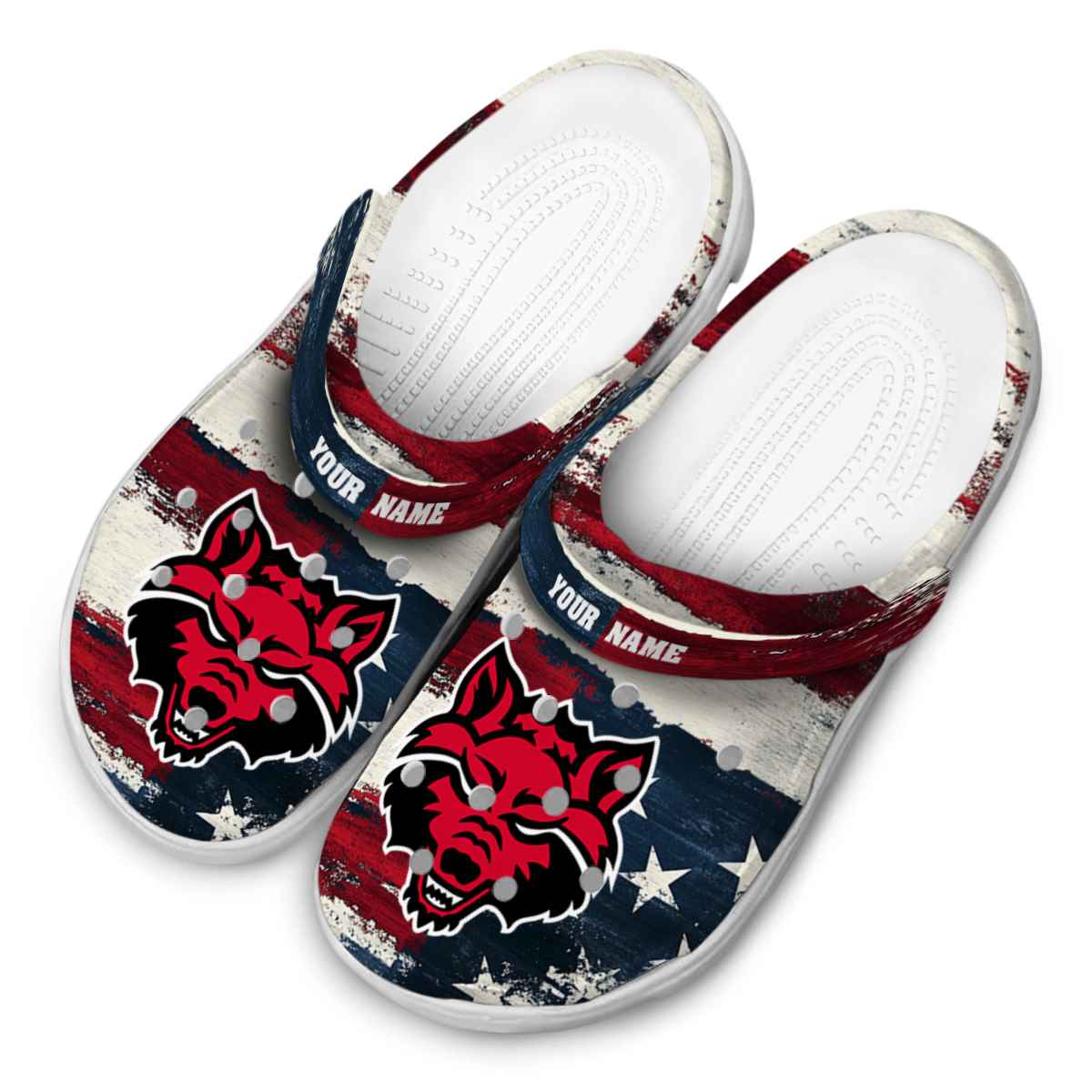 Merchidea Arkansas State Red Wolves NCAA Sport Crocs Crocband Clogs Shoes Comfortable For Men Women and Kids