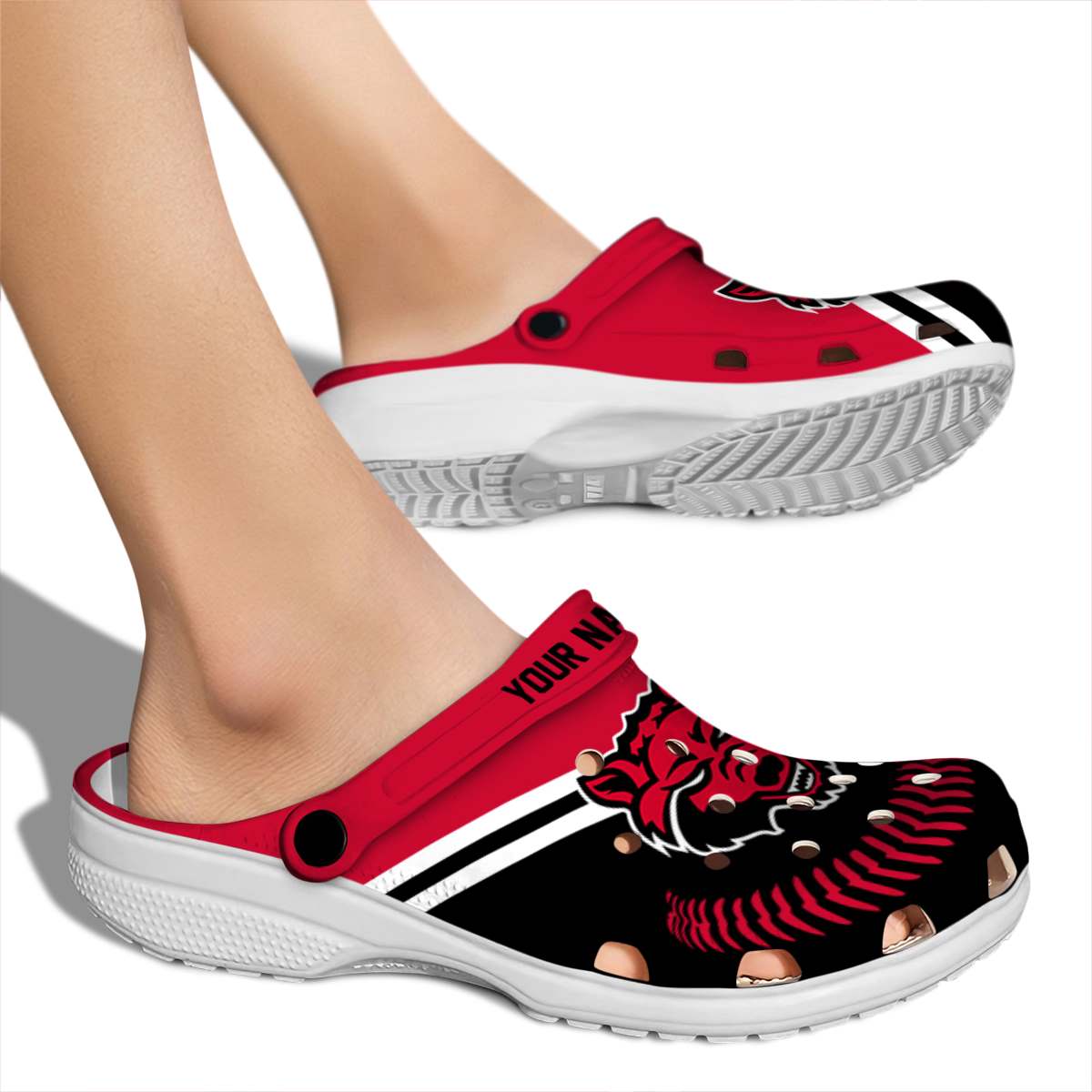 Merchidea Arkansas State Red Wolves NCAA Sport Crocs Crocband Clogs Shoes Comfortable For Men Women and Kids